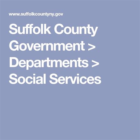 Suffolk County Government Departments Social Services Social