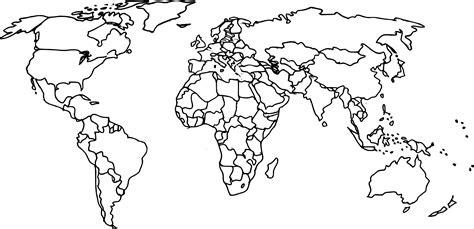 World Map Drawing (PNG Transparent) | OnlyGFX.com