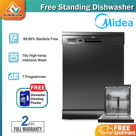 2022 New Model Midea WQP12 5201F Freestanding Dishwasher With 12