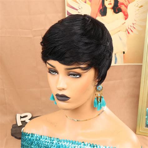 Amazon Ruisenna Pixie Cut Wig Human Hair Short Bob Wigs For Black