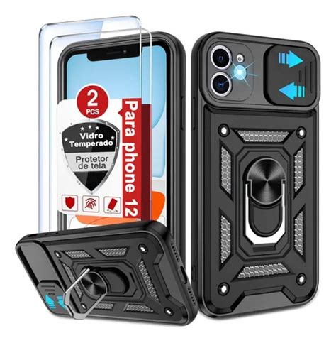Capa Iphone 12 Anti Impacto - Capa Capinha Para iPhone 12 Anti Impacto Armadura +2pelicula | Frete grátis