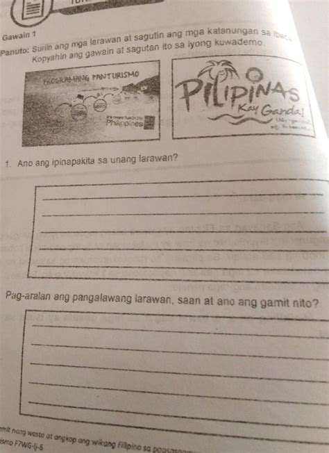 1 Ano Ang Pinakita Sa Unang Larawa 2 Pag Aralan Ang Pangalawang