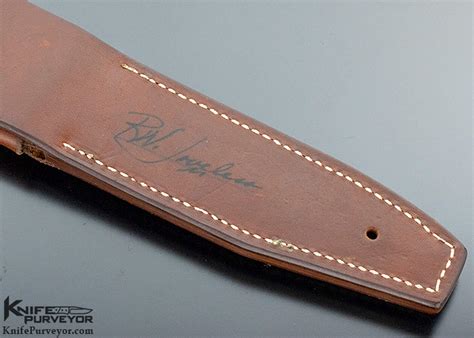 Bob Loveless Custom Knife Double Nude Logo Amber Stag Junior Bear Subhilt Fighter With Hand