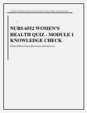 Walden University Women S Health Nurs Quiz Module Knowledge