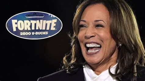 Vice President Kamala Harris And The Fortnite Logo Getty Images