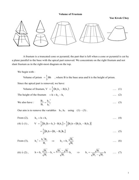 Volume Of Frustum Doc