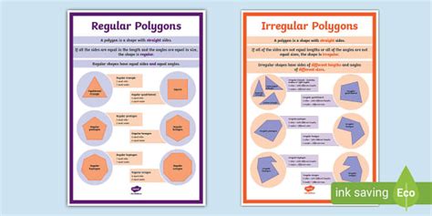 Poster With Pictures Of Regular And Irregular Polygons Ks1