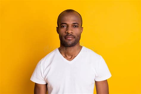 Portrait Of Strict Expert Professional Afro American Guy Look Serious