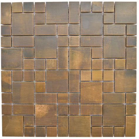 Cobble Pattern Antique Copper Mosaic Tile Emtmm20 Cop Copper Mosaic Tile Copper Mosaic