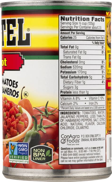 Rotel Nutrition Label Blog Dandk