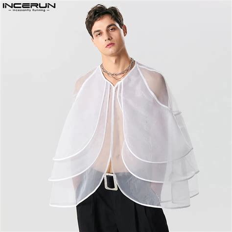 INCERUN Camisa De Malla Transparente Para Hombre C Rdigan Holgado Con