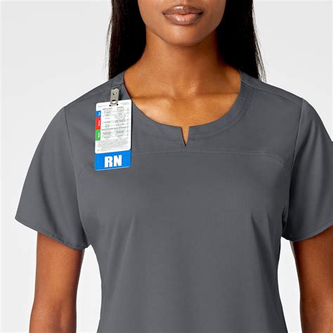 Pro Women S 4 Pocket Notch Neck Scrub Top Pewter Wink Scrubs