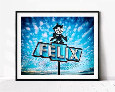 Felix The Cat Chevrolet Neon Sign Print Retro Advertising Etsy