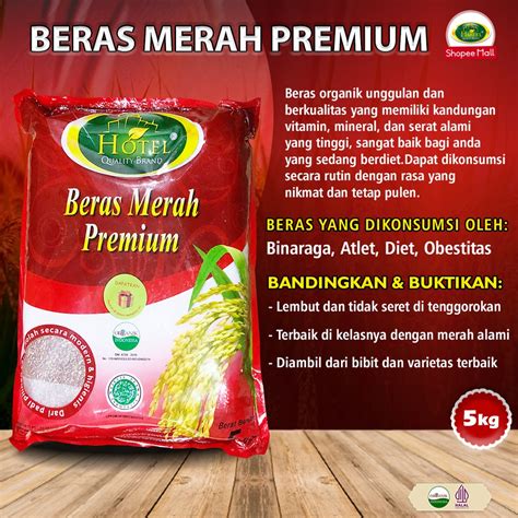 Jual Beras Merah Hotel 5 Kg Beras Merah Organik Beras Organik Merah