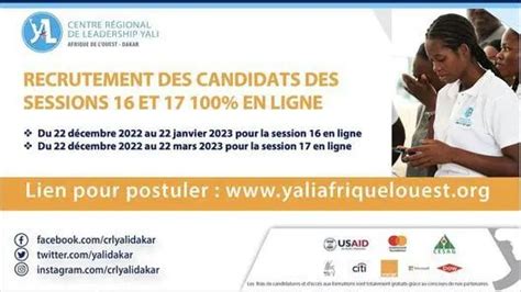 Yali Regional Leadership Center Dakar Online Cohort 16 17 Programme For