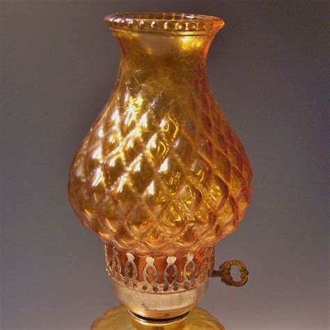 Vintage Amber Glass Hurricane Lamp From Ruthsredemptions On Ruby Lane