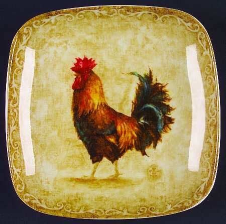 Fifth Pts Rustic Roosters Salad Plate Rooster Rustic