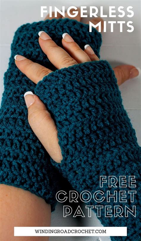 Beginner Crochet Fingerless Mitts Pattern Winding Road Crochet In