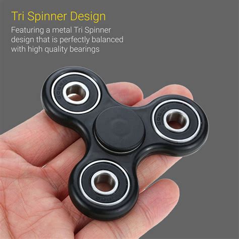 Olixar Metal Abs Tri Spinner Fidget Spinner Black