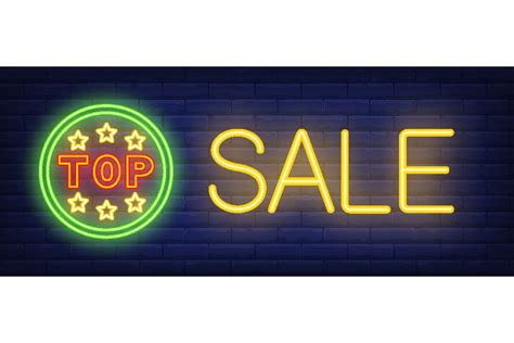 Top Sale Neon Sign Glowing Inscription Graphic By Pch Vector