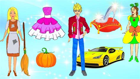 Paper Dolls Dress Up Cinderella Modern Costumes Dresses Quiet Book Papercrafts Youtube