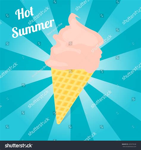 Hot Summer Ice Cream Ilustration Ice Stock Vector Royalty Free Shutterstock