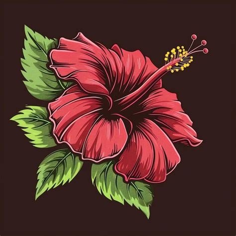 Hibiscus Flower Vector Logo Isolated On Background Premium Ai Generated Image