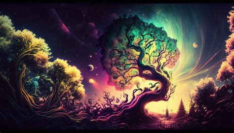 5 Psychedelic Forest Wallpaper Forest Printable Wall Art Enchanted ...