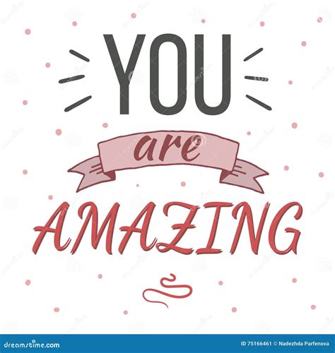 You Are Amazing Typography Poster Stock Vector Illustration Of