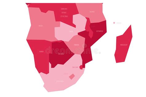 Politieke Kaart Van Zuid Afrika Gebied Simlified Schematische