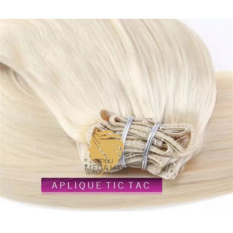 Aplique Cabelo Tic Tac 70cm Loiro Clarissimo 300gr 2 Telas Bio Humano