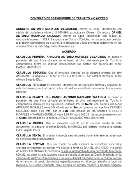 Contrato De Servidumbre Pdf