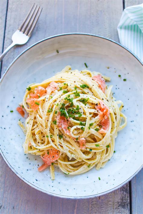 My Little Expat Kitchen Smoked Salmon Linguine With Crème Fraîche And Lime