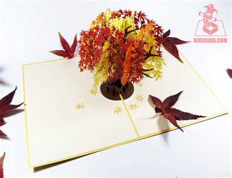 Maple Tree Pop Up Card Mix Color Kiricard