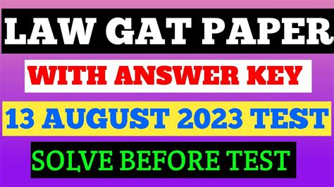 LAW GAT PAPER 13 AUGUST 2023 LAW GAT CPC QSO MCQS LAW GAT TEST