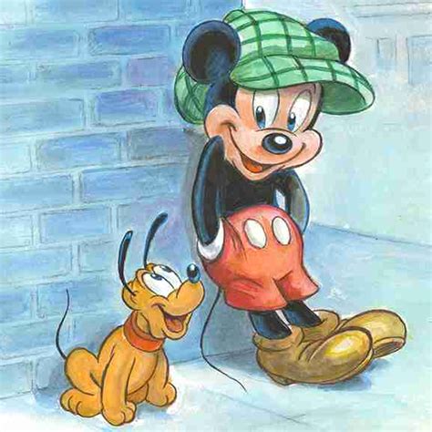 Mickey Mouse and Pluto After Charles Chaplin's film "The Kid" - Corner4art