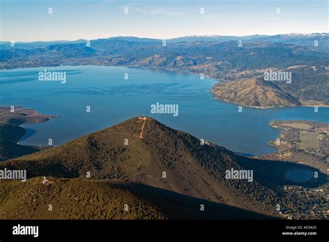 Aerial View Above Mount Konocti Lake County Clearlake In Northern Stock