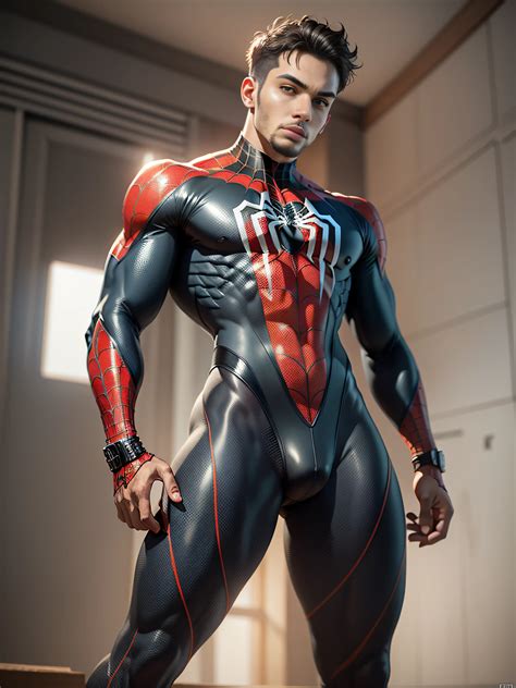 A Man In A Spider Man Suit Poses For A Picture Seaart Ai