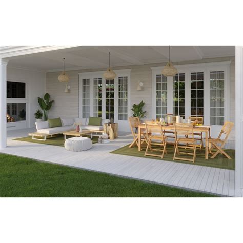 Salon De Jardin Carpi En Aluminium Et Bois D Acacia Places Coussins Beige