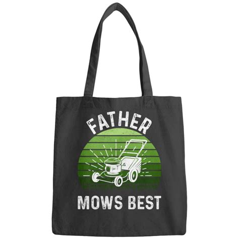 Father Mows Best Funny Lawn Mowing Retro Fathers Day Bags Sold By