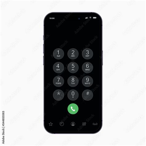 Realistic Mobile Phone Screen With Number Pad Dial Buttons User