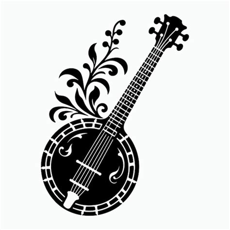 Banjo Silhouette Vector On White Background Premium Ai Generated Vector