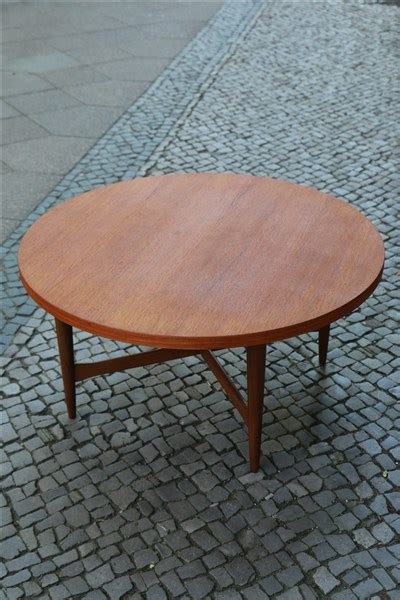 Round Teak Coffe Table Vintage Galore