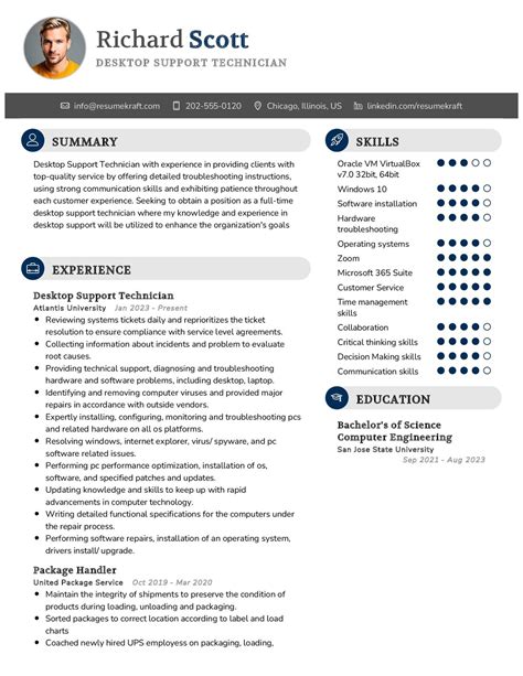 Desktop Support Technician Resume Example In 2025 ResumeKraft