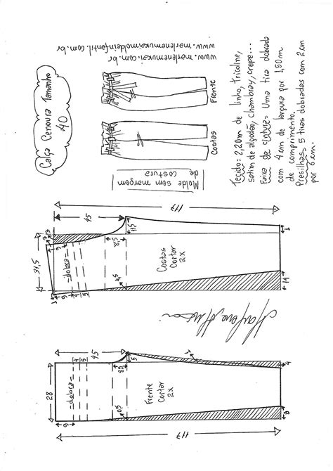Cal A Clochard Ou Cenoura Diy Molde Corte E Costura Marlene Mukai