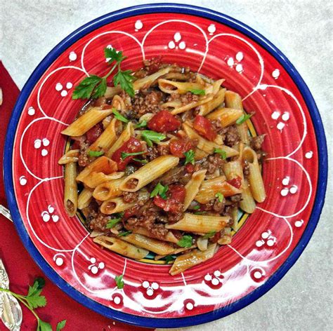 Penne Pasta Recipe - One Pot Beef and Penne in a Red Wine Sauce