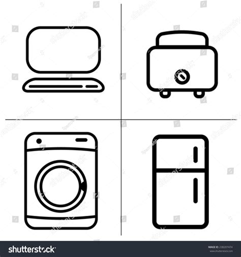 Set Home Appliances Vector Isolated Stock Vector Royalty Free 238207474 Shutterstock