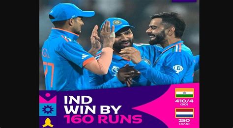 India Vs Netherlands Wc India Beat Netherlands By Runs