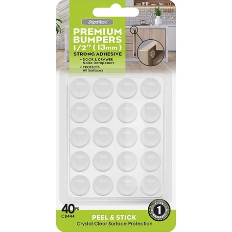 Slipstick Premium Cabinet Door Bumpers 12 Round Clear Adhesive Pads