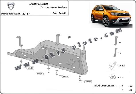 Steel AdBlue Tank Plate Dacia Duster